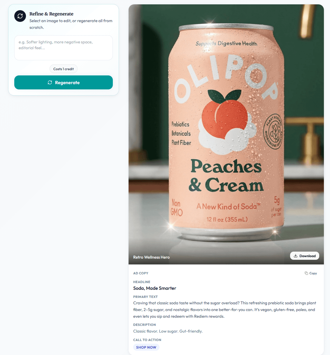 Download ad images + copy